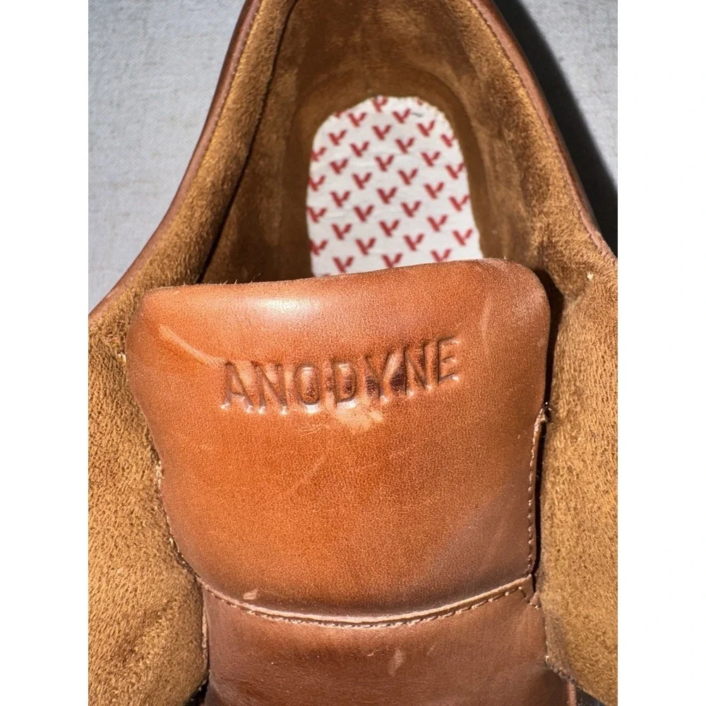 Anodyne No 28 Men's Casual Oxford Dress Shoes Brown 9.5 Extra‎ Wide XW Hook Loop